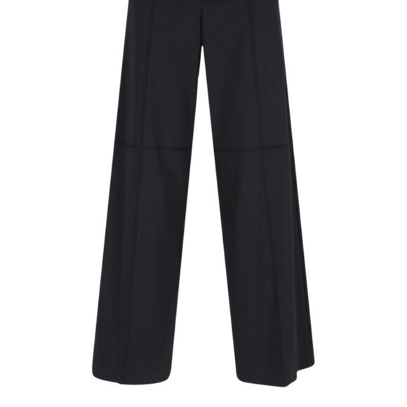 NWT MAISON MARGIELA Women's Wide-Leg Trousers Poly Wool Blend Black Size 6 - Picture 2 of 9